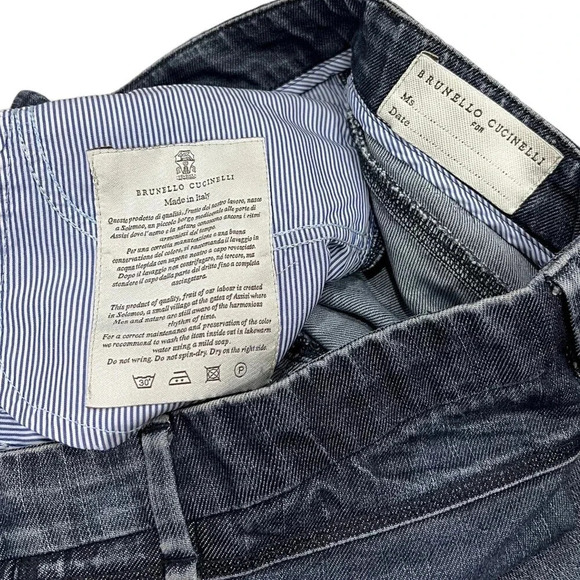 Brunello Cucinelli Dark Wash Italian Rider Jeans 6 - Picture 5 of 7